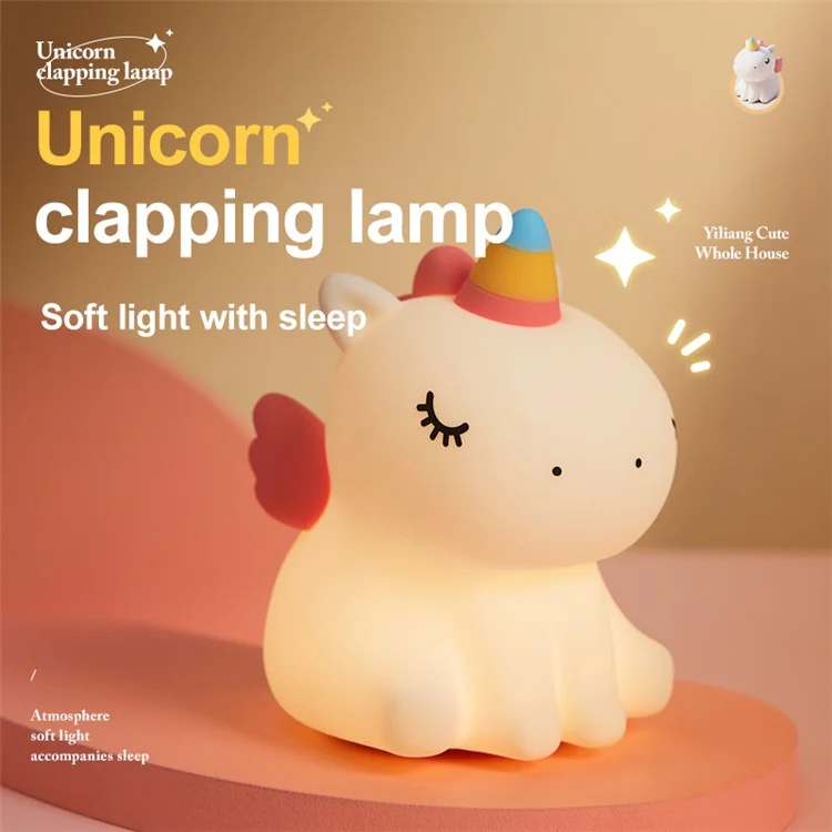 A007 Cute Cartoon Horse Silicone LED Night Lamp Home Bedside Tap Light (CE, ROHS, FCC, CPC Certificado)
