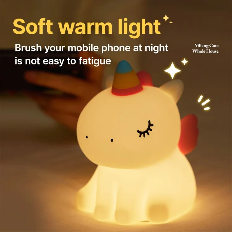 A007 Cute Cartoon Horse Silicone LED Night Lamp Home Bedside Tap Light (CE, ROHS, FCC, CPC Certificado)