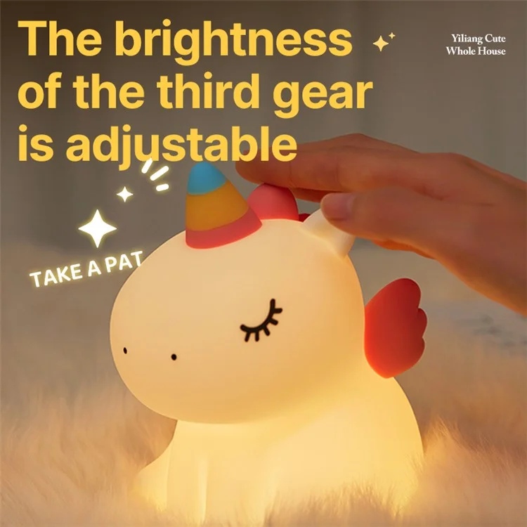 A007 Cute Cartoon Horse Silicone LED Night Lamp Home Bedside Tap Light (CE, ROHS, FCC, CPC Certificado)