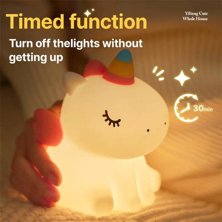 A007 Cute Cartoon Horse Silicone LED Night Lamp Home Bedside Tap Light (CE, ROHS, FCC, CPC Certificado)