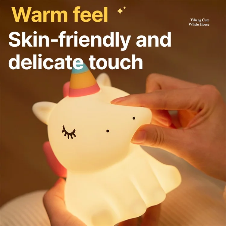 A007 Cute Cartoon Horse Silicone LED Night Lamp Home Bedside Tap Light (CE, ROHS, FCC, CPC Certificado)