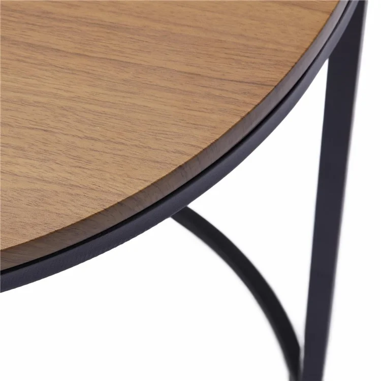 5658AJ Set Of 3 Round Coffee Tables Home Living Room Easy Assembly Tea Table