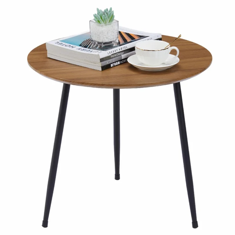 Stół okrągły 7696AK 50x45,5 cm do salonu, pokoju dziennego, stół boczny z 3 nogami