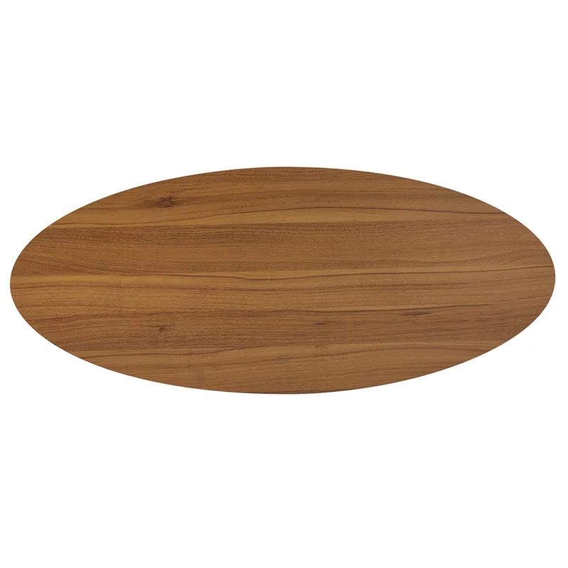 2573DG 120x50x40CM Oval Coffee Table with Round Table Leg for Home Living Room