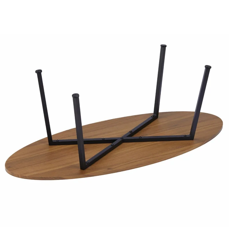 2593DY 120x50x40CM Oval Coffee Table with 4 Square Table Legs for Home Living Room