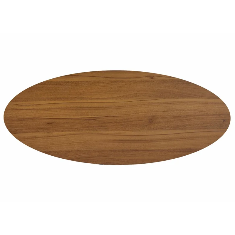 2593DY 120x50x40CM Oval Coffee Table with 4 Square Table Legs for Home Living Room