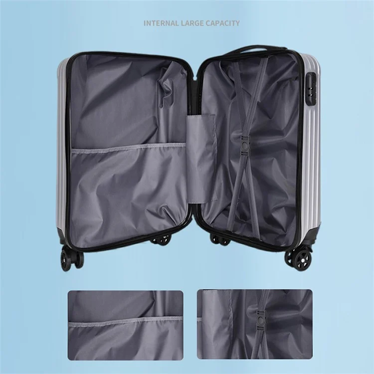 Adult Student 20-Inch Suitcase PC+ABS 34x24x50cm Lock Design Carry On Luggage - Champagne Gold