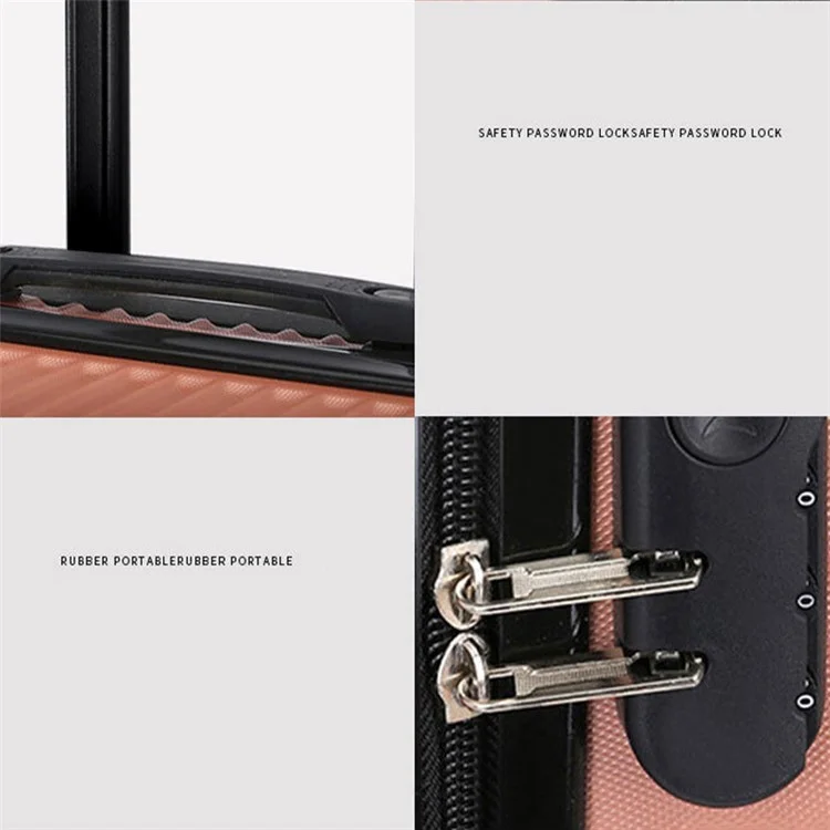Adult Student 20-Inch Suitcase PC+ABS 34x24x50cm Lock Design Carry On Luggage - Champagne Gold