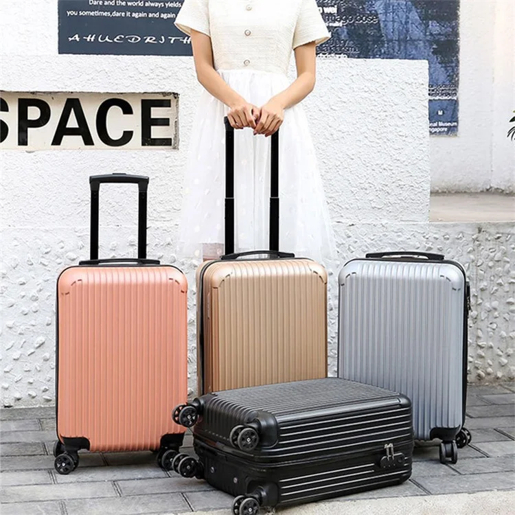 Adult Student 20-Inch Suitcase PC+ABS 34x24x50cm Lock Design Carry On Luggage - Champagne Gold