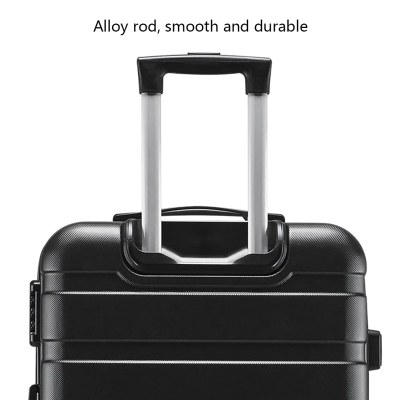 24-Inch Checked Luggage Case Pull Trolley Bag Suitcase Baggage, 39x26x64cm - Dark Blue
