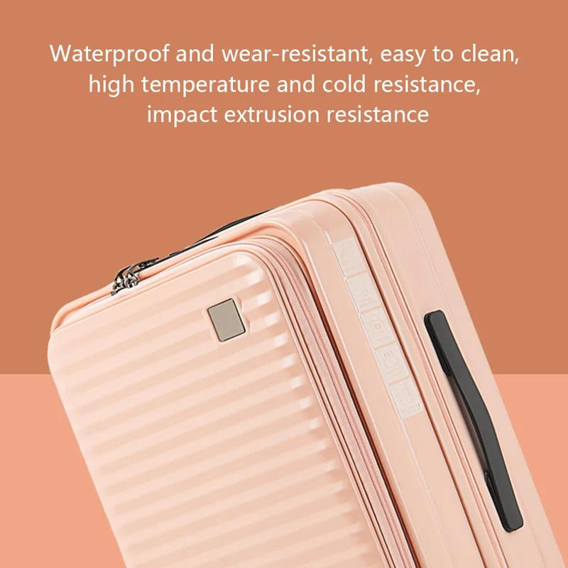 28 Inch Suitcase with TSA Lock Front Opening ABS+PC Shell Business Luggage, 30x49x77cm - Black