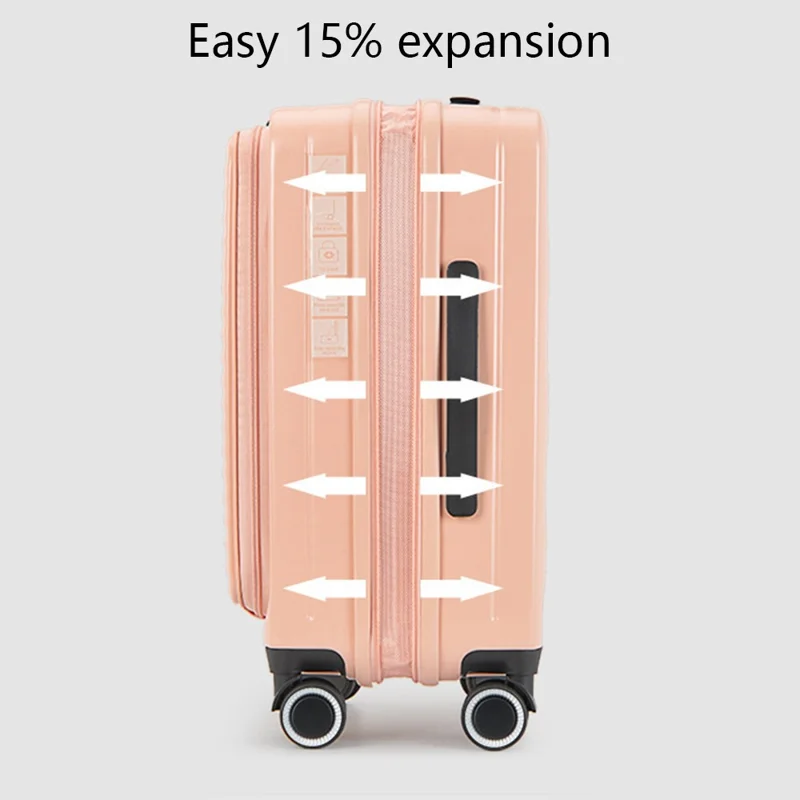 28 Inch Suitcase with TSA Lock Front Opening ABS+PC Shell Business Luggage, 30x49x77cm - Grey