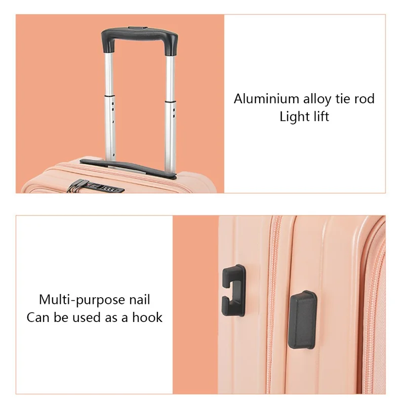 28 Inch Suitcase with TSA Lock Front Opening ABS+PC Shell Business Luggage, 30x49x77cm - Light Green