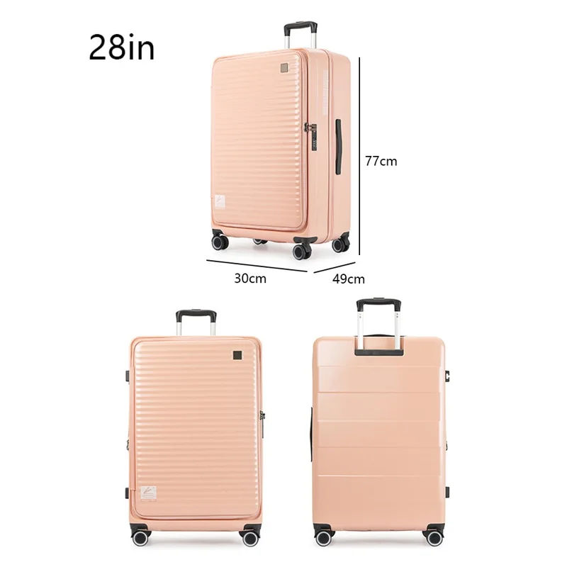 28 Inch Suitcase with TSA Lock Front Opening ABS+PC Shell Business Luggage, 30x49x77cm - Light Green