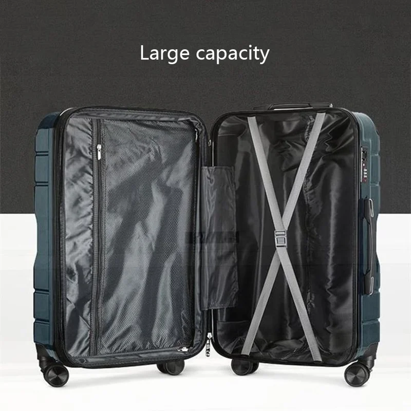 20-inch ABS+PP Suitcase Universal Wheels TSA Lock Carry-on Travel Trolley Case, 35x25x53cm - Black