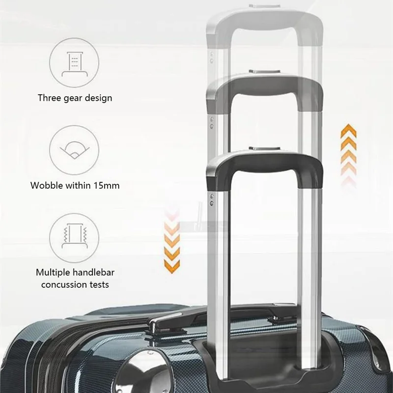 20-inch ABS+PP Suitcase Universal Wheels TSA Lock Carry-on Travel Trolley Case, 35x25x53cm - Black