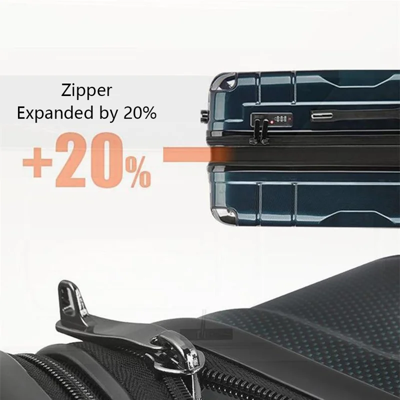 20-inch ABS+PP Suitcase Universal Wheels TSA Lock Carry-on Travel Trolley Case, 35x25x53cm - Black
