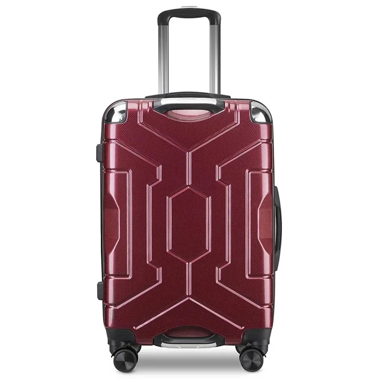 20-inch ABS+PP Suitcase Universal Wheels TSA Lock Carry-on Travel Trolley Case, 35x25x53cm - Red