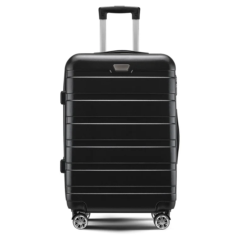 Valise de cabine ABS de 20 pouces, 4 roues pivotantes, 33x23x55cm - Noir