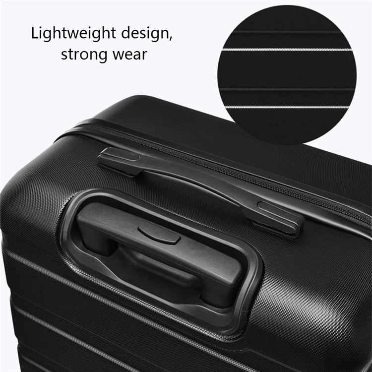 Valise de cabine ABS de 20 pouces, 4 roues pivotantes, 33x23x55cm - Noir