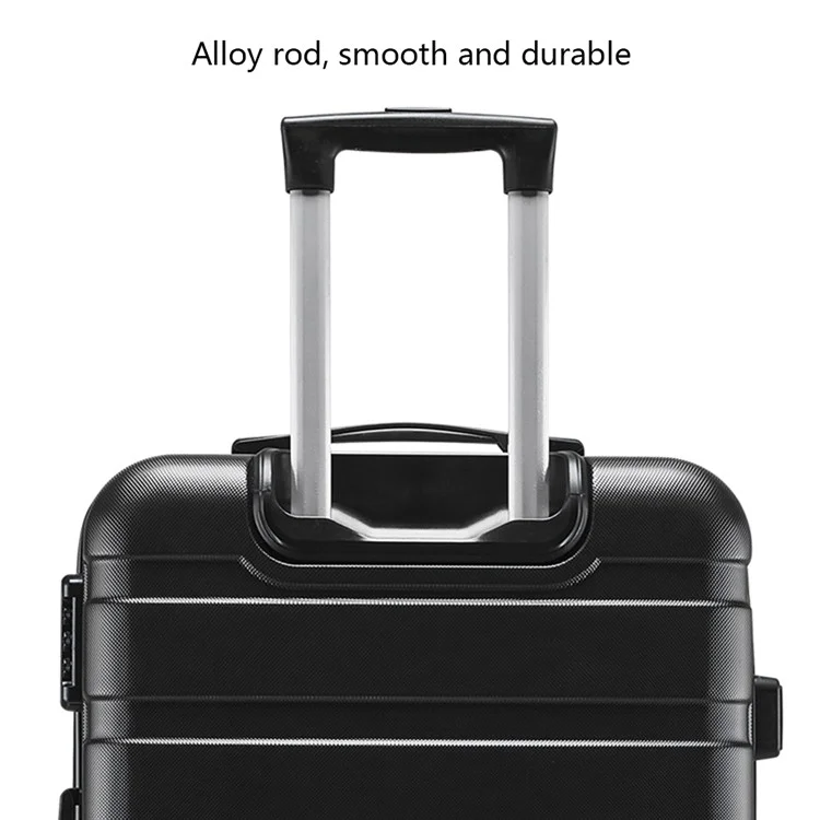 Valise de cabine ABS de 20 pouces, 4 roues pivotantes, 33x23x55cm - Noir