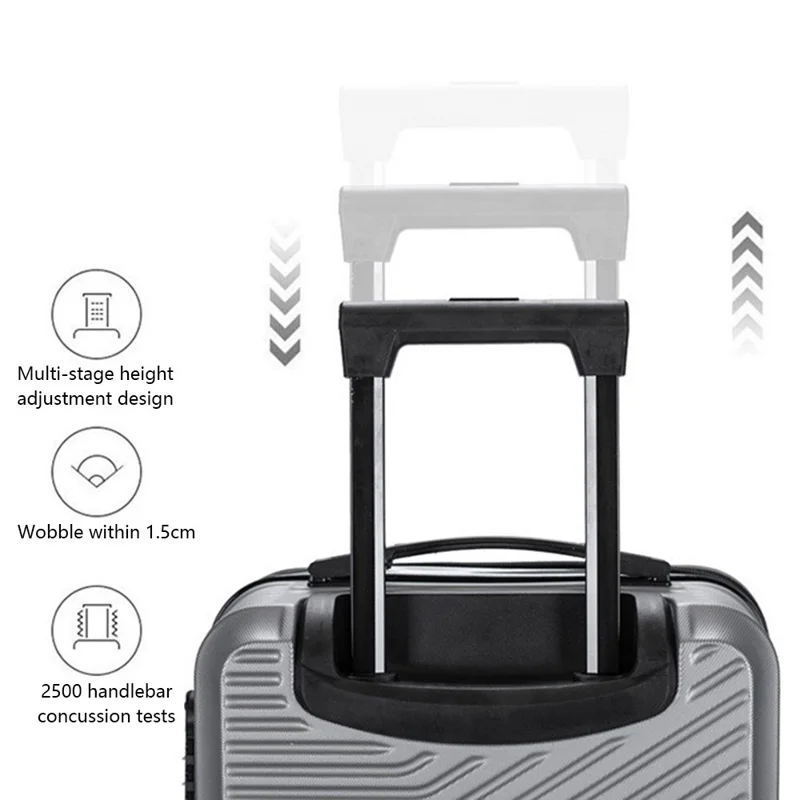 Maleta Trolley de Viaje con Diseño a Rayas de 20 Pulgadas, de ABS+PP, con Ruedas Universales Silenciosas, 36x23x50cm - Color Rosa Pálido