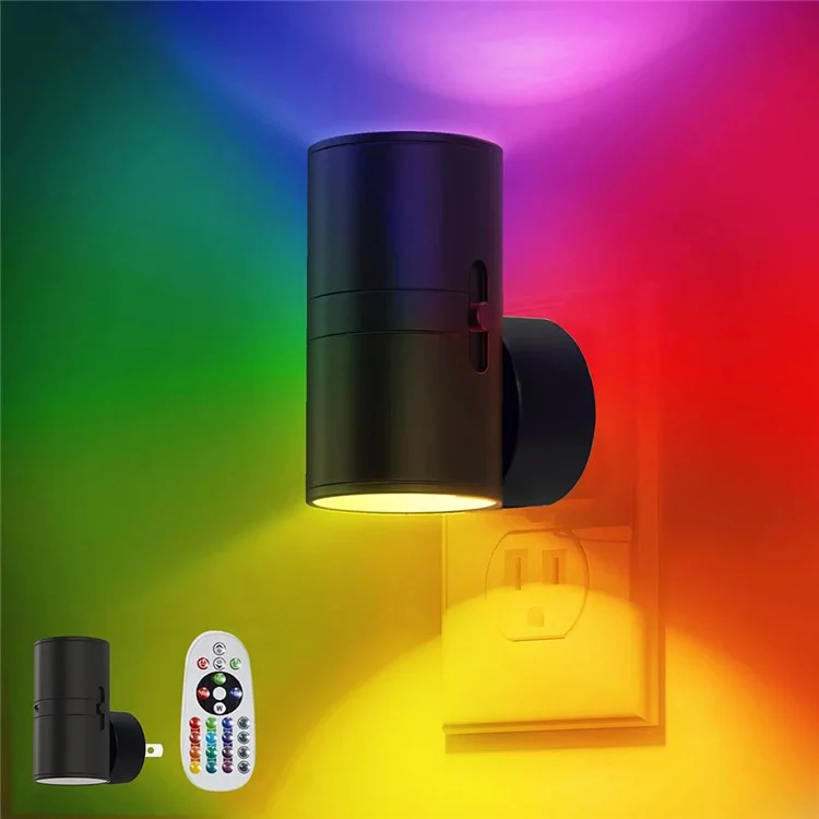 Современный LED-светильник для стен RGB с цилиндрическим абажуром, настенный ночник для спальни