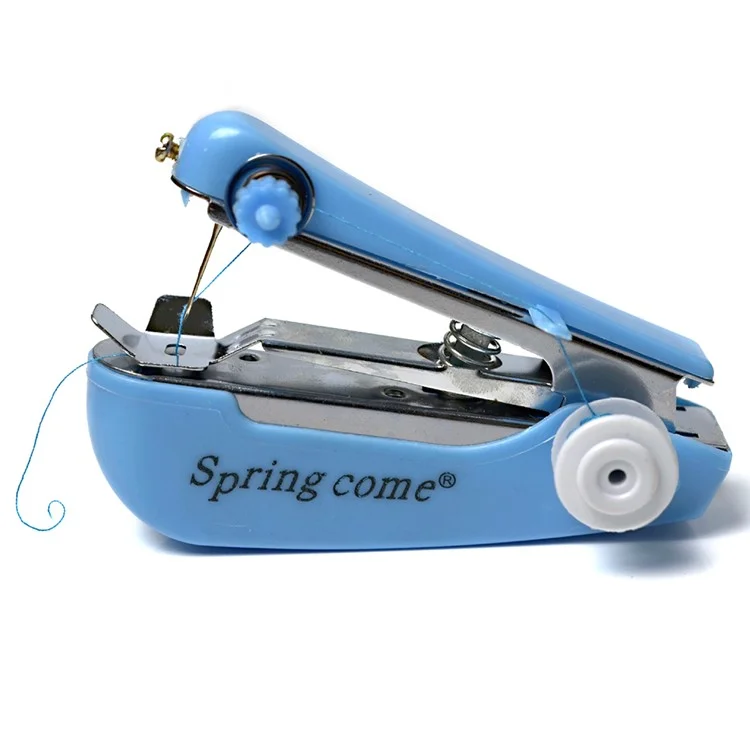Machine à coudre manuelle de poche SPRING COME Mini portable pour la maison - Bleue