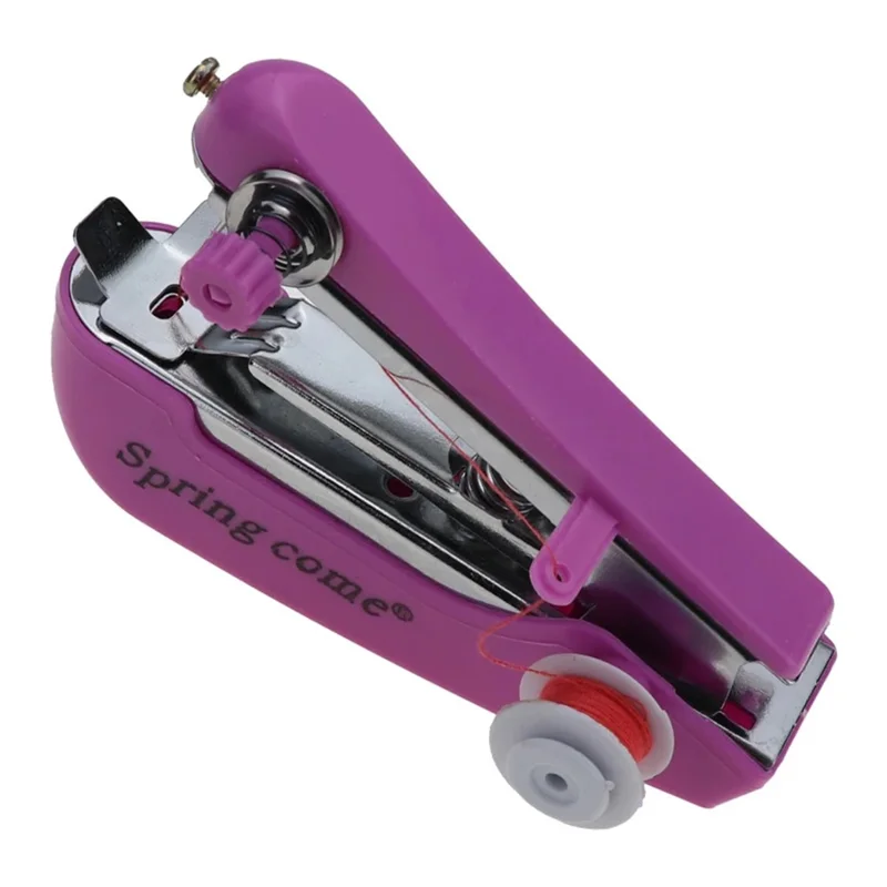 SPRING COME Manual Pocket Sewing Machine Mini Handheld Household Tailoring Machine - White