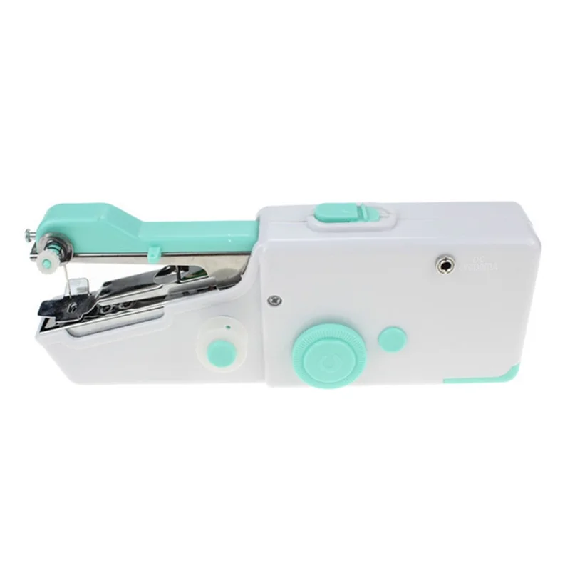 Portable Mini Electric Sewing Machine Small Handheld Stitching Machine for Beginners - Blue