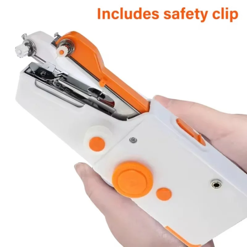 Portable Mini Electric Sewing Machine Small Handheld Stitching Machine for Beginners - Blue