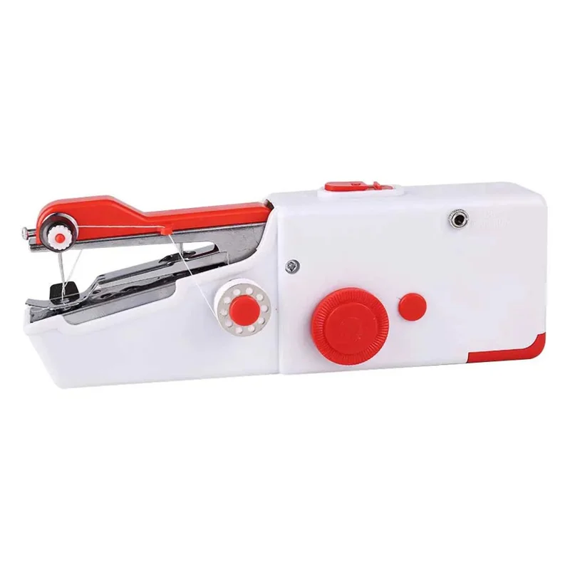 Portable Mini Electric Sewing Machine Small Handheld Stitching Machine for Beginners - Blue
