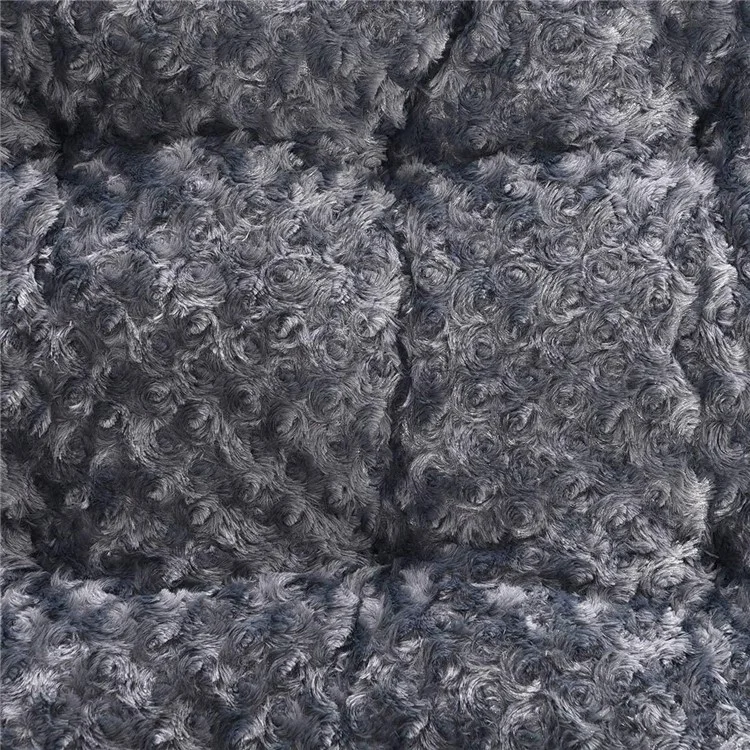 58x89cm Warmes Samt-Hundebett Matratze Flauschig Bequem Kennel Pad Anti-Rutsch-Schlafmatte - Hellgrau / Hellgrau