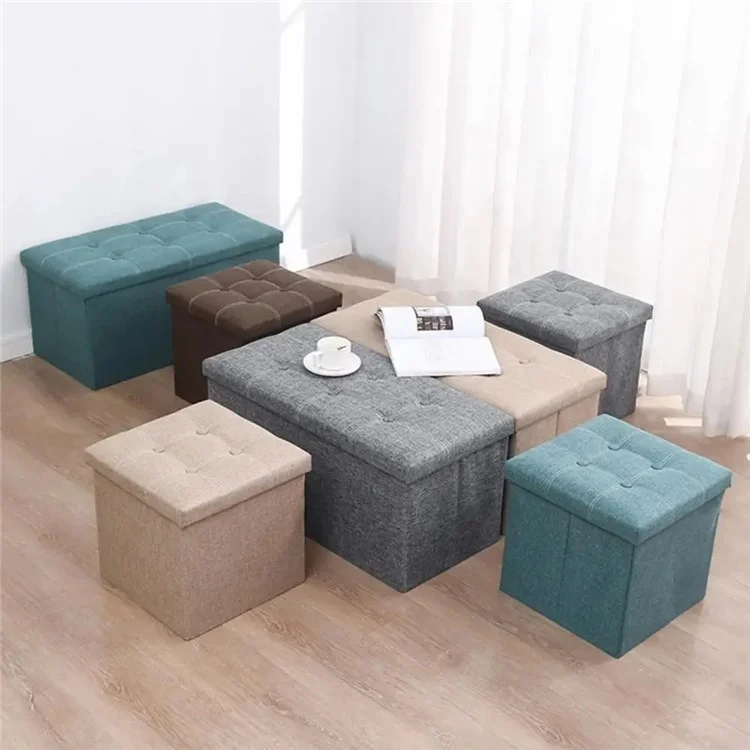 Poggiapiedi Storage Ottoman Hidden Storage Chest Footrest Chair Home Storage Box - Verde