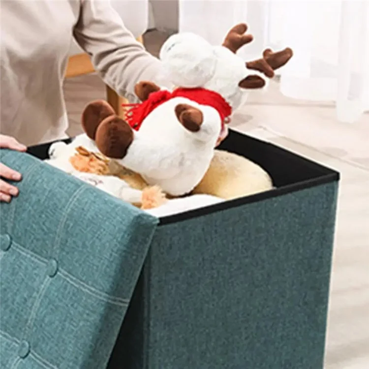 Poggiapiedi Storage Ottoman Hidden Storage Chest Footrest Chair Home Storage Box - Verde