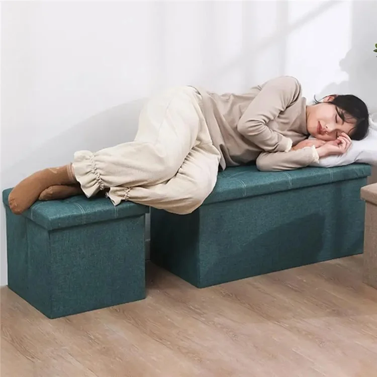 Poggiapiedi Storage Ottoman Hidden Storage Chest Footrest Chair Home Storage Box - Verde