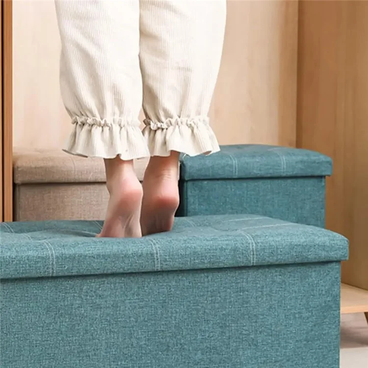 Poggiapiedi Storage Ottoman Hidden Storage Chest Footrest Chair Home Storage Box - Verde