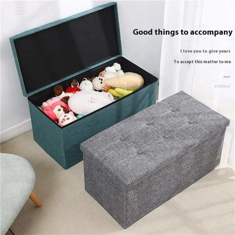 76x38x38cm Aufbewahrungshocker Fußhocker Couch Aufbewahrungsbox Gepolsterter Sitz für Schlafzimmer Flur - Grau