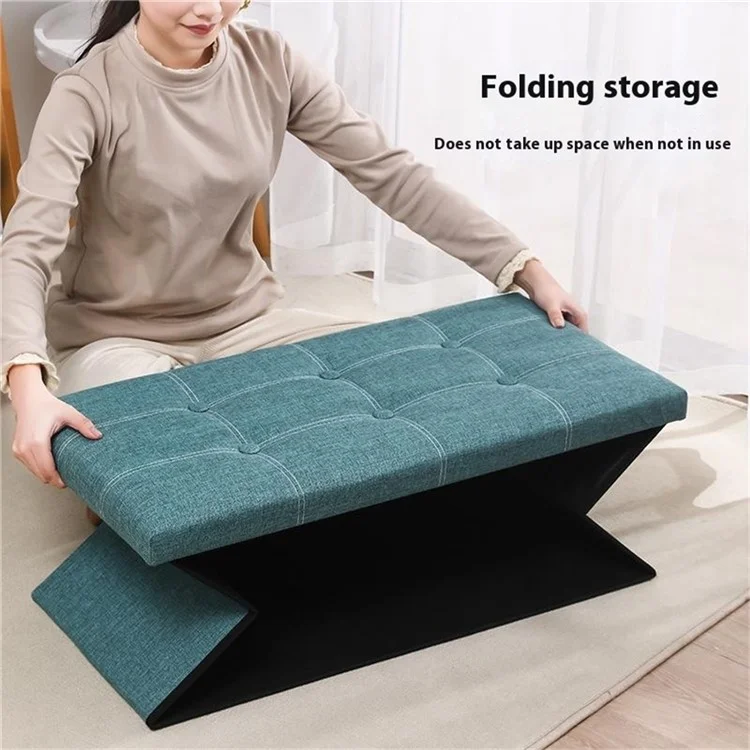 76x38x38cm Aufbewahrungshocker Fußhocker Couch Aufbewahrungsbox Gepolsterter Sitz für Schlafzimmer Flur - Grau
