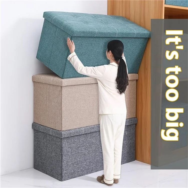 76x38x38cm Aufbewahrungshocker Fußhocker Couch Aufbewahrungsbox Gepolsterter Sitz für Schlafzimmer Flur - Grau