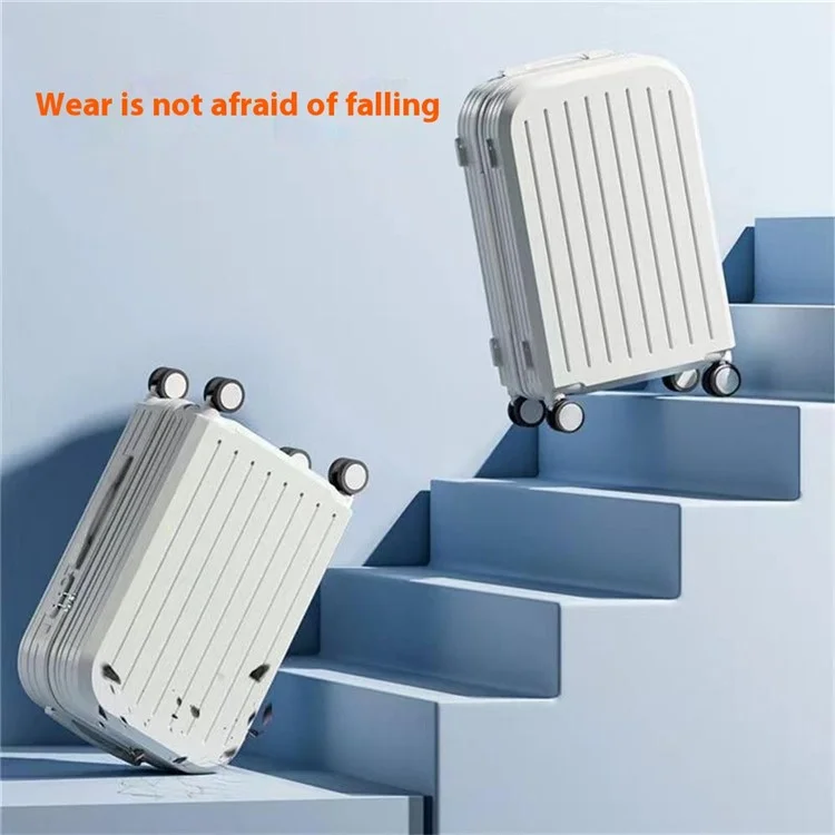 20-Zoll-Stylish-Gepäcktrolley mit Stoßdämpfung, ABS+PC-Reisepasswortkoffer - Himmelblau