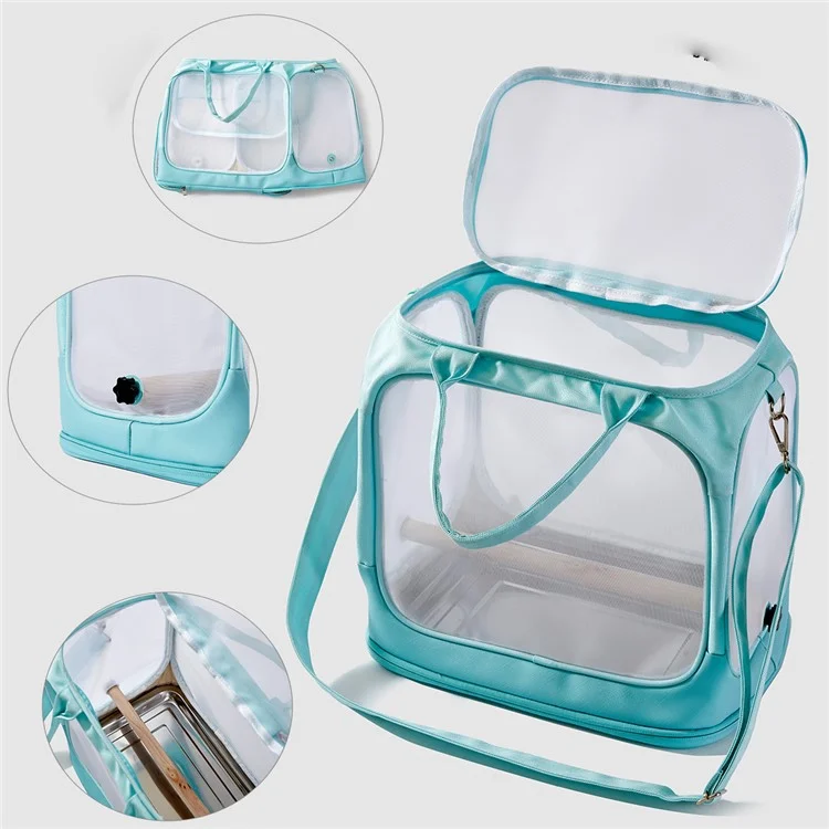 FHH-009 Portable Bird Bag Foldable Nylon Mesh Oxford Cloth Small Pet Bird Carrying Bag - Grey