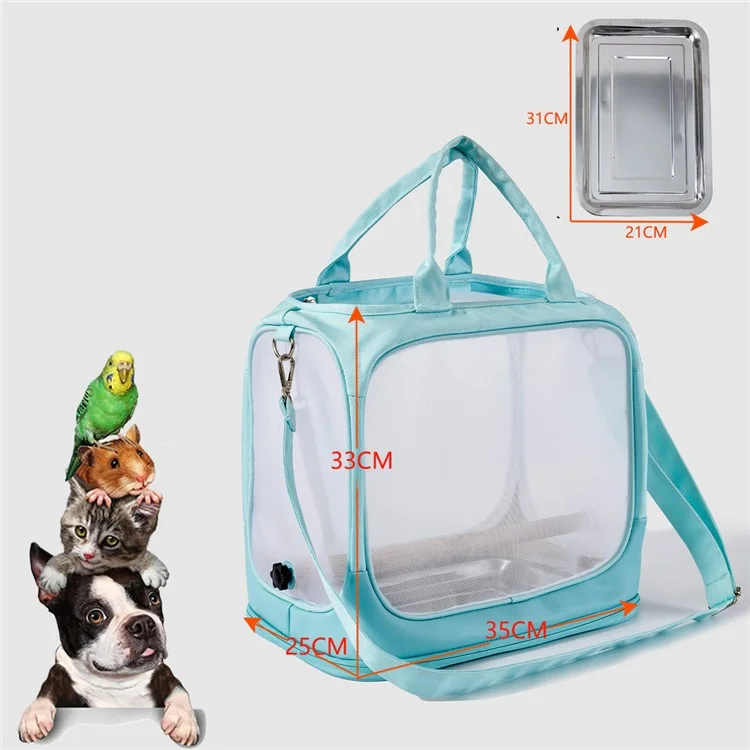 FHH-009 Portable Bird Bag Foldable Nylon Mesh Oxford Cloth Small Pet Bird Carrying Bag - Grey