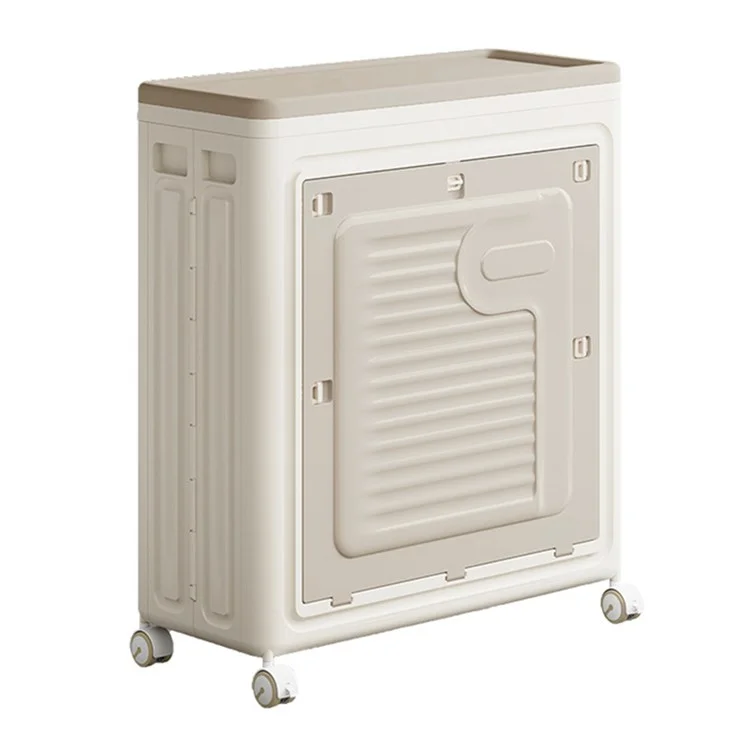 Foldable Laundry Hamper with Lid and Wheels Large Capacity Clothes Storage Basket Size M