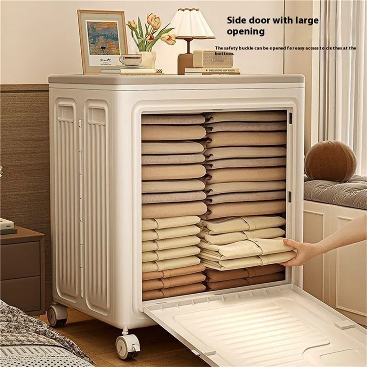 Foldable Laundry Hamper with Lid and Wheels Large Capacity Clothes Storage Basket Size M