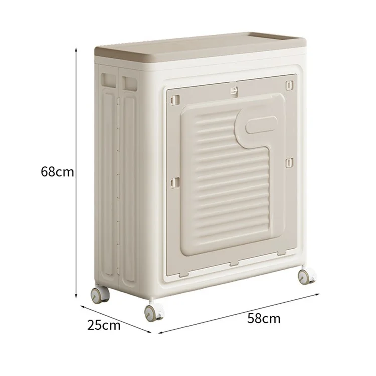 Foldable Laundry Hamper with Lid and Wheels Large Capacity Clothes Storage Basket Size M