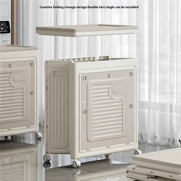 Foldable Laundry Hamper with Lid and Wheels Large Capacity Clothes Storage Basket Size M