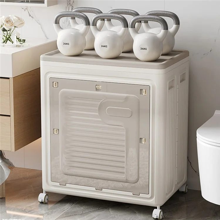 Foldable Laundry Hamper with Lid and Wheels Large Capacity Clothes Storage Basket Size M