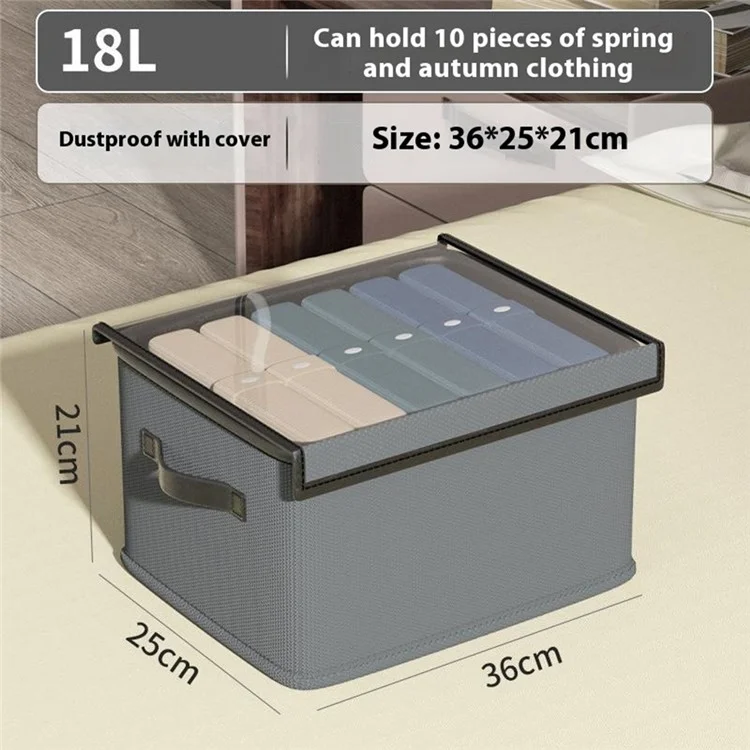 18L Faltbare Aufbewahrungsbox für Zuhause mit Deckel, aus Vliesstoff, Kleiderschrank-Organizer, 36 x 25 x 20 cm