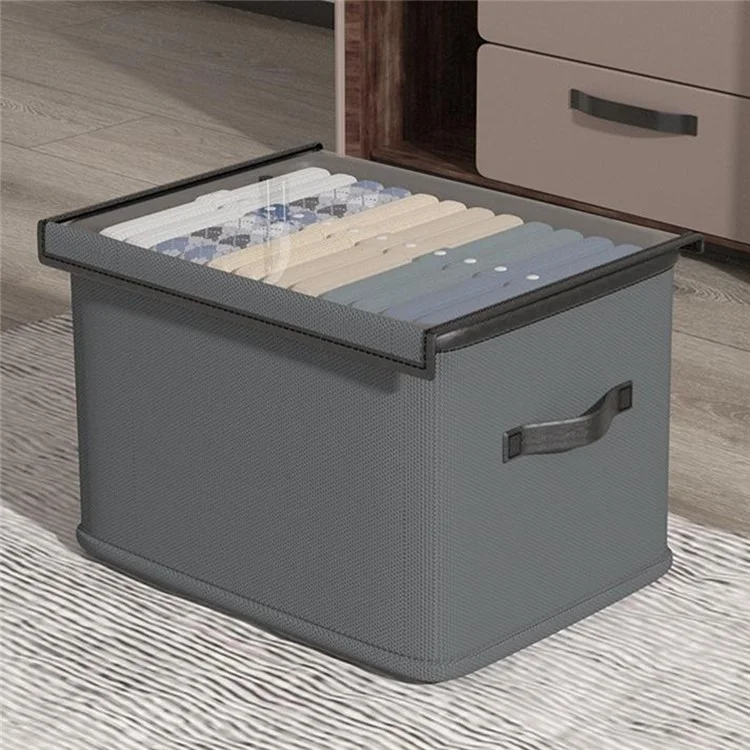 53L Faltbare Aufbewahrungsbox mit Deckel aus Vliesstoff Kleiderschrank-Organizer 47 x 35 x 31 cm